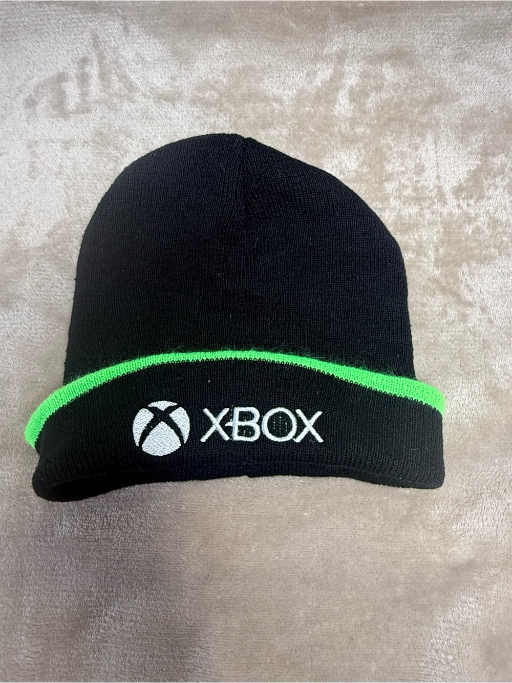 Xbox Kids Black Beanie with Green Trim
